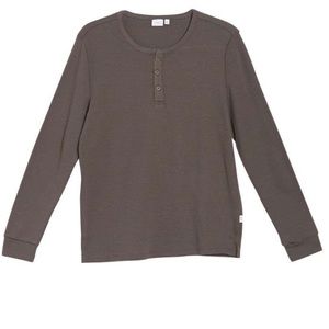 Onia Dark Gray Henley Long Sleeve Shirt Small